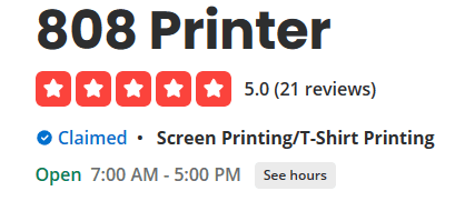 808 Printer — Screen Printing in Honolulu
